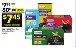 Dollar General True Living Trash Bags offer