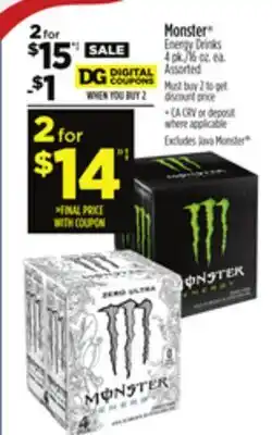 Dollar General Monster Energy Drinks offer