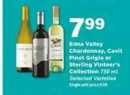 Stater Bros Edna Valley Chardonnay Cavit Pinot Griglo Or Sterling Vintner's Collection offer