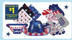 Dollar General Patriotic Accessories and Socks Assorted offer