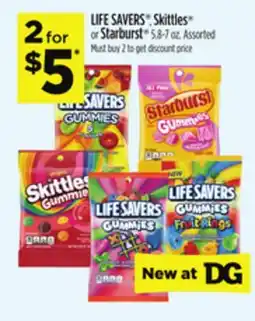 Dollar General LIFE SAVERS , Skittles or Starburst offer