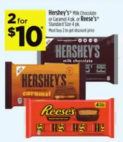 Dollar General Hershey's Milk Chocolate or Caramel or Reese's Standard Size offer