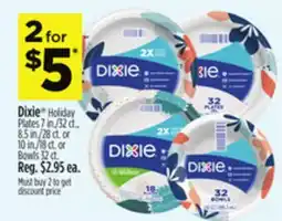Dollar General Dixie Holiday Plates, or Bowls offer