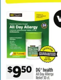 Dollar General DG health All Day Allergy Relief offer