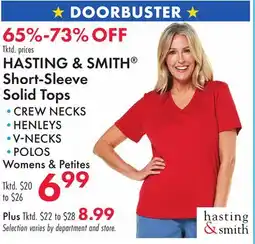 Boscov's HASTING & SMITH Short-Sleeve Solid Tops offer