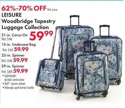Boscov's Woodbridge Tapestry Luggage Collection offer