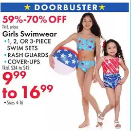 Boscov's Girls Swimwear offer