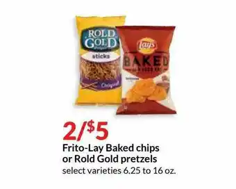 Hy-Vee Frito-Lay Baked Chips Or Rold Gold Pretzels offer