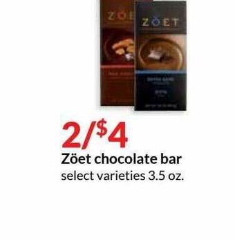 Hy-Vee Zöet Chocolate Bar offer