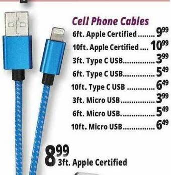 Ocean State Job Lot Cell Phone Cables offer