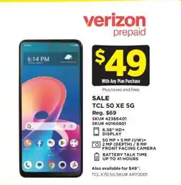 Dollar General TCL 50 XE 5G offer