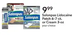 Publix Salonpas Lidocaine Patch or Cream offer