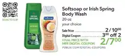 Publix Softsoap or Irish Spring Body Wash offer