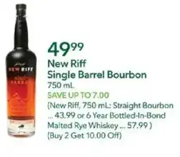 Publix New Riff Single Barrel Bourbon offer