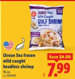 Lidl Ocean Sea frozen wild caught headless shrimp offer