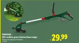 Lidl PARKSIDE 20V cordless grass trimmer/lawn edger offer