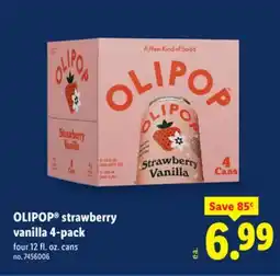 Lidl OLIPOP strawberry vanilla 4-pack offer