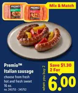 Lidl Premio Italian sausage offer