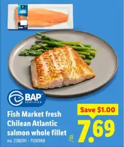 Lidl Fish Market fresh Chilean Atlantic salmon whole fillet offer