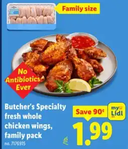 Lidl Butcher's Specialty fresh whole chicken wings, family pack offer