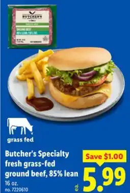 Lidl Butcher's Specialty fresh grass-fed ground beef, 85% lean offer