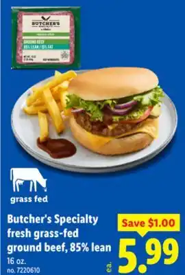 Lidl Butcher's Specialty fresh grass-fed ground beef, 85% lean offer