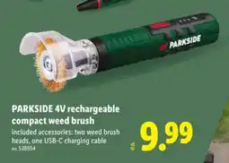 Lidl PARKSIDE 4V rechargeable compact weed brush offer