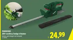 Lidl PARKSIDE 20V cordless hedge trimmer offer