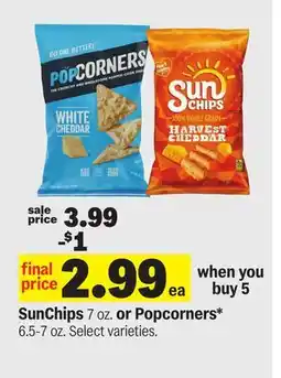 Meijer SunChips 7 oz. or Popcorners* 6.5-7 oz offer