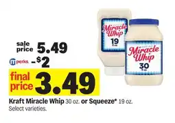 Meijer Kraft Miracle Whip 30 oz. or Squeeze* 19 oz offer