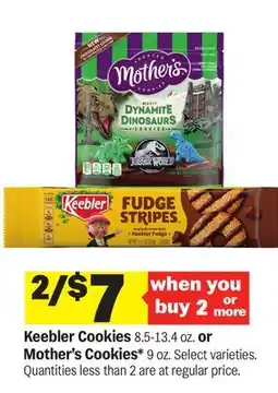 Meijer Keebler Cookies 8.5-13.4 oz. or Mother's Cookies* 9 oz offer