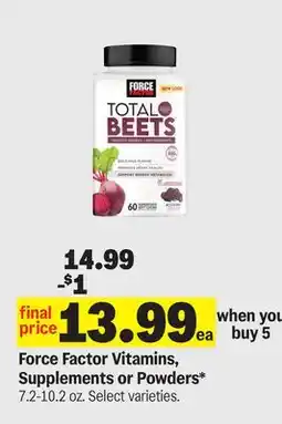 Meijer Force Factor Vitamins, Supplements or Powders offer