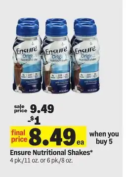 Meijer Ensure Nutritional Shakes offer