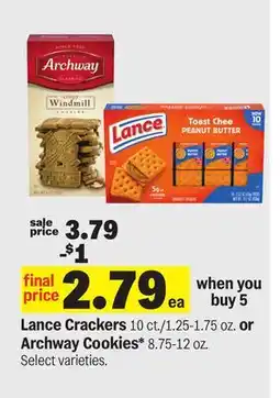 Meijer Lance Crackers 10 ct./1.25-1.75 oz. or Archway Cookies* 8.75-12 oz offer