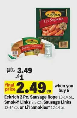 Meijer Eckrich 2 Pc. Sausage Rope, Smok-Y Links, Sausage Links or Li'l Smokies offer