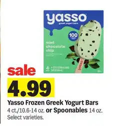 Meijer Yasso Frozen Greek Yogurt Bars 4 ct,/10.6-14 oz. or Spoonables 14 oz offer