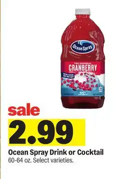 Meijer Ocean Spray Drink or Cocktail offer