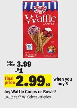 Meijer Joy Waffle Cones or Bowls offer