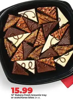 Hy-Vee 12 Bakery-fresh brownie tray or scotcharoo bites offer