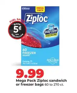 Hy-Vee Mega Pack Ziploc sandwich or freezer bags offer