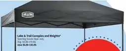 Meijer Lake & Trail Canopies and Weights offer