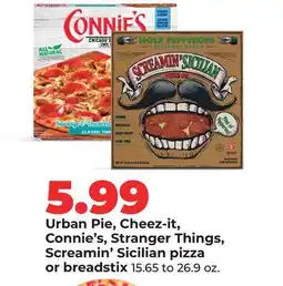 Hy-Vee Urban Pie, Cheez-it, Connie's, Stranger Things, Screamin' Sicilian pizza or breadstix offer