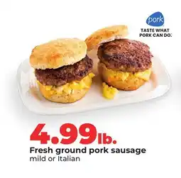Hy-Vee Fresh ground pork sausage offer