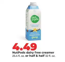 Hy-Vee NutPods dairy free creamer 25.4 fl. oz. or half & half 32 fl. oz offer