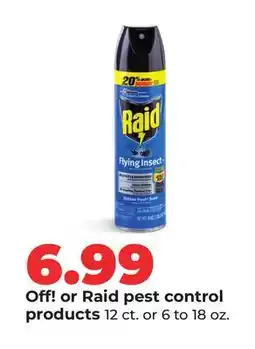 Hy-Vee Off! or Raid pest control products offer