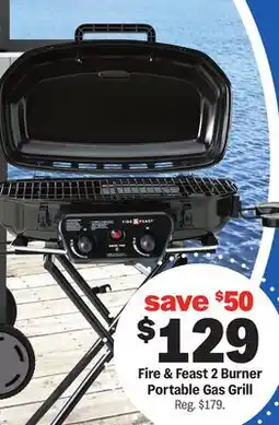 Meijer Fire & Feast 2 Burner Portable Gas Grill offer
