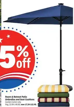 Meijer Room & Retreat Patio Umbrellas And Seat Cushions offer