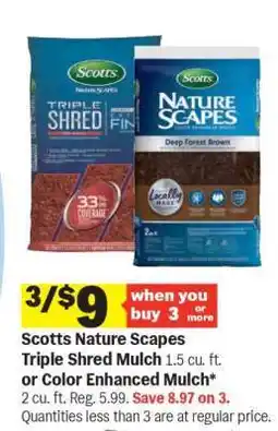 Meijer Scotts Nature Scapes Triple Shred Mulch or Color Enhanced Mulch offer