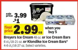 Meijer Breyers Ice Cream or Ice Cream Bars offer