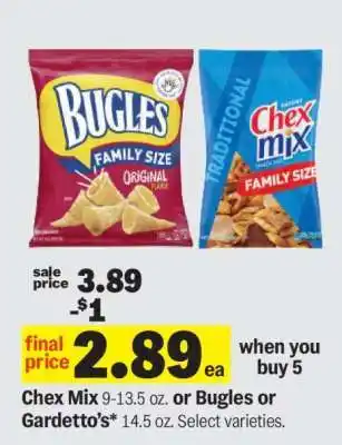 Meijer Chex Mix or Bugles or Gardetto's offer